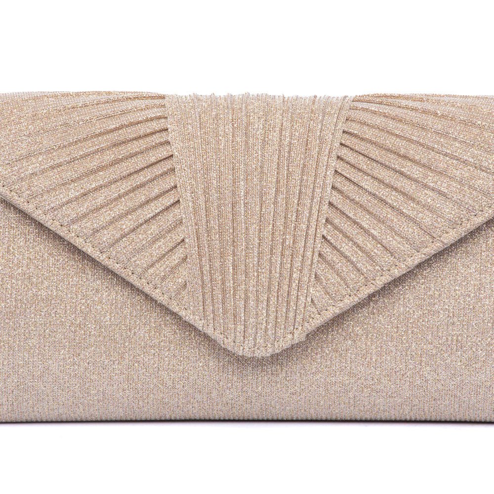 Pochette in tessuto brillantinato platino - TreemmeCreazioni