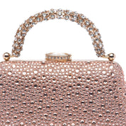 Pochette in tessuto brillantinato rosa con applicazioni - TreemmeCreazioni