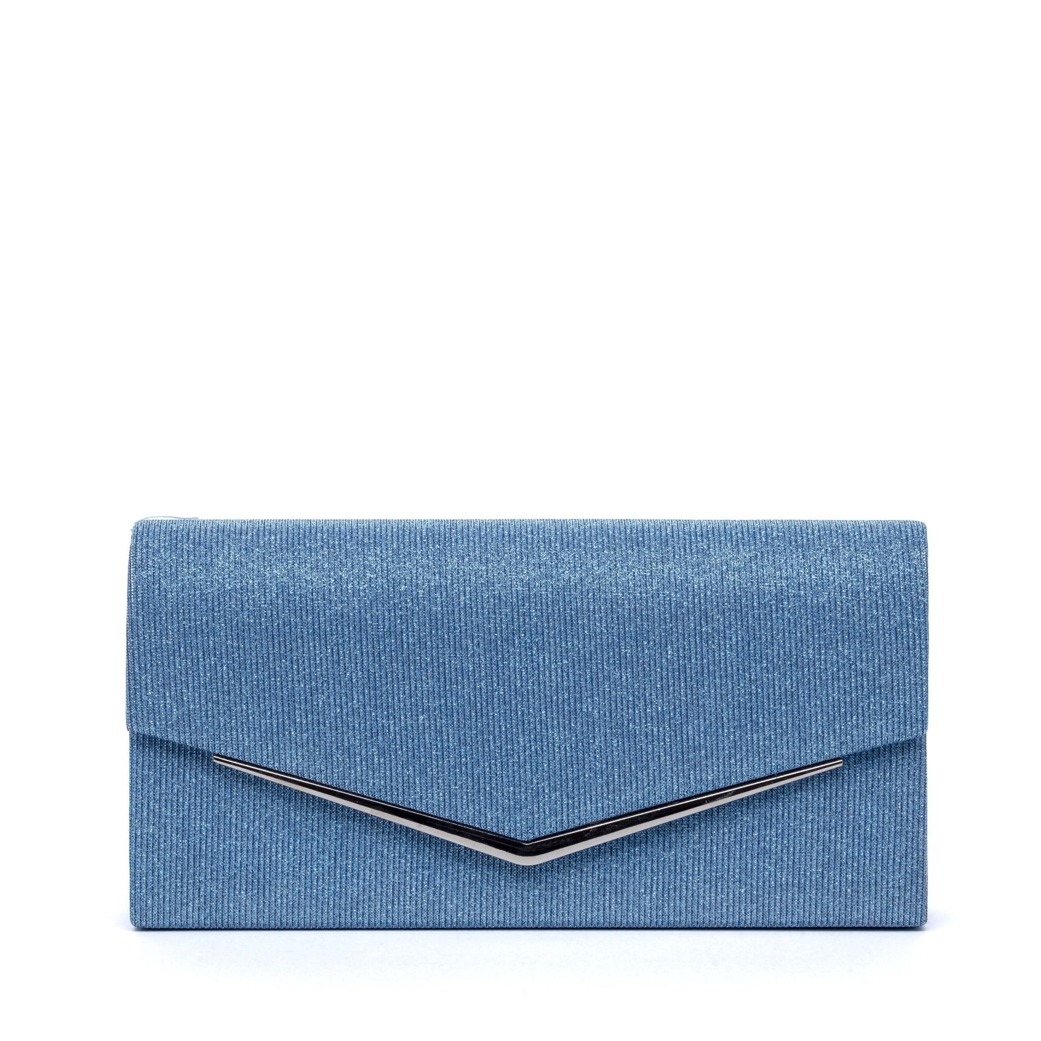 Pochette in tessuto glitterato azzurro. - TreemmeCreazioni