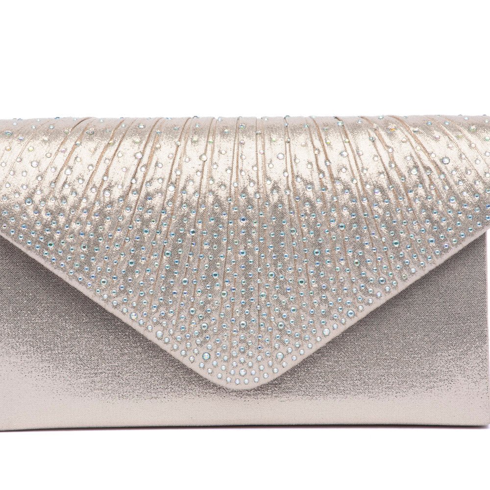 Pochette in tessuto laminato dorato con brillantini - TreemmeCreazioni