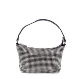 Pochette morbida in raso con cristalli.