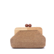 Pochette pasticcino in rafia con chiusura in legno. - TreemmeCreazioni
