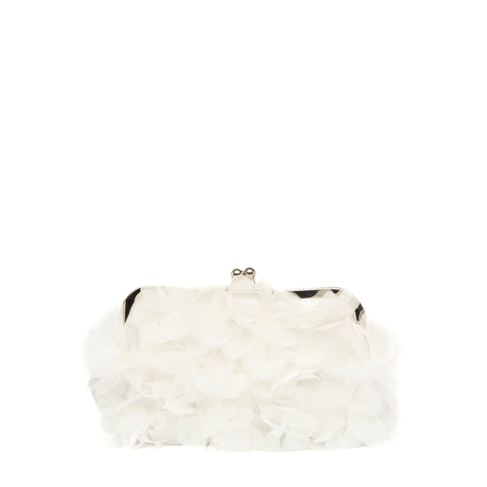 Pochette pasticcino in raso bianco con chiusura a scatto. - TreemmeCreazioni