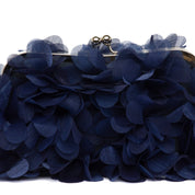 Pochette pasticcino in raso blu con fiori - TreemmeCreazioni