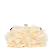 Pochette pasticcino in raso champagne con fiori - TreemmeCreazioni