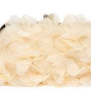 Pochette pasticcino in raso champagne con fiori - TreemmeCreazioni