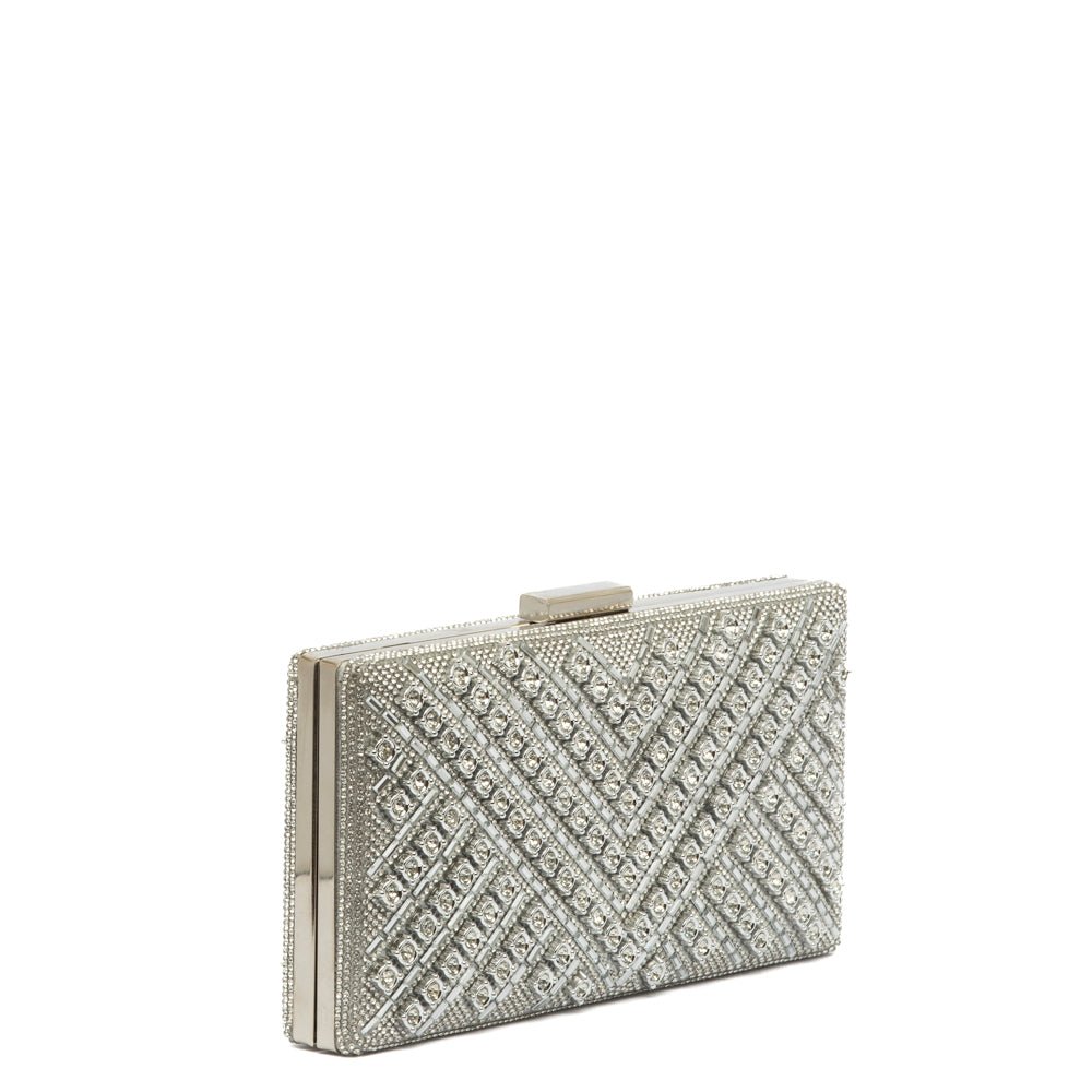 Pochette rigida rettangolare con cristalli - TreemmeCreazioni