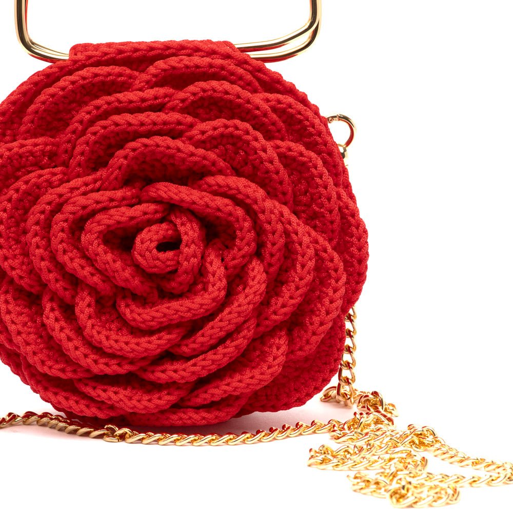 Pochette rosa in cordino rosso - TreemmeCreazioni