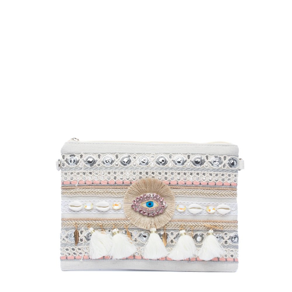Pochette summer in canvas color sabbia - TreemmeCreazioni