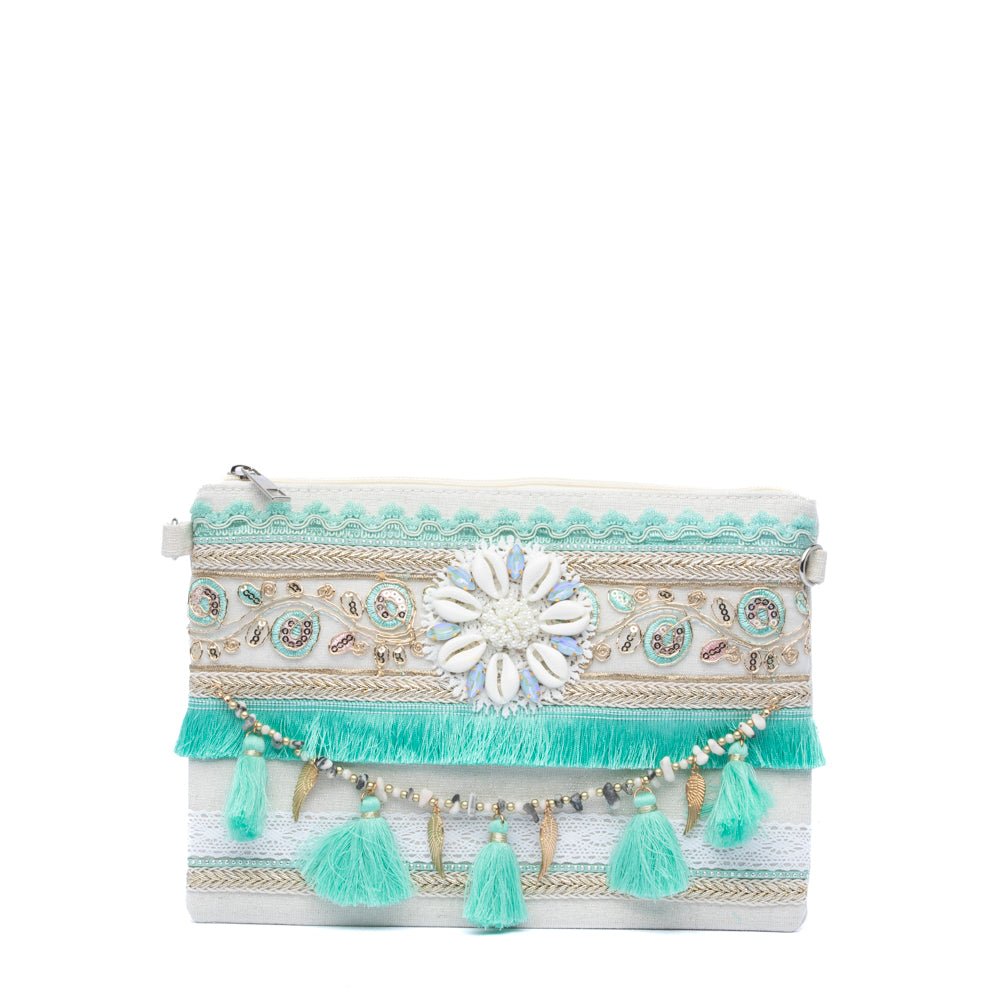 Pochette summer in canvas color sabbia - TreemmeCreazioni