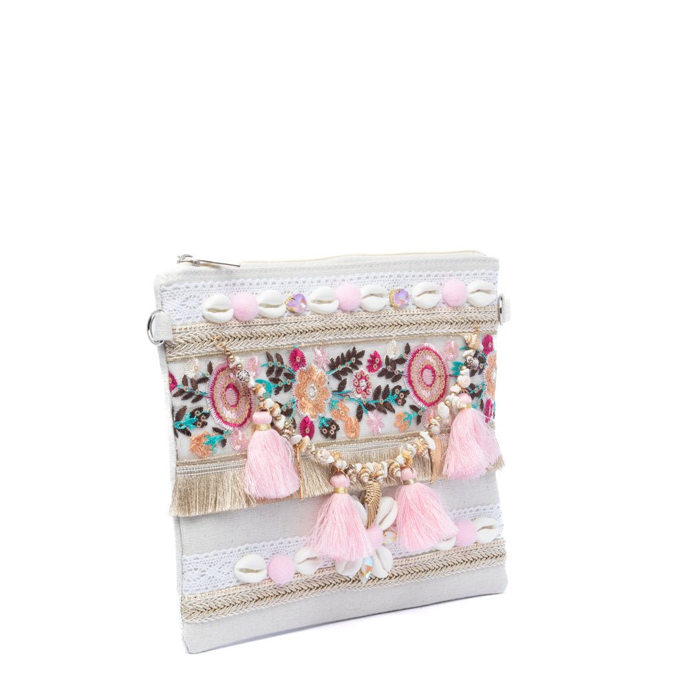 Pochette summer in canvas color sabbia - TreemmeCreazioni
