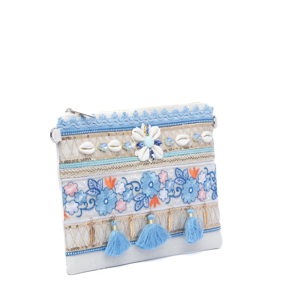 Pochette summer in canvas color sabbia - TreemmeCreazioni