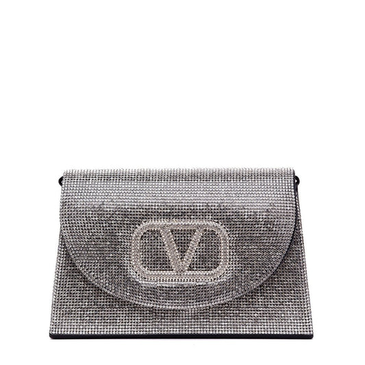 Pochette V logo in micro strass. - TreemmeCreazioni