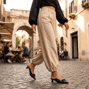Sabot in vernice nera con fiocco. - TreemmeCreazioni