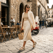 Sandalo beige/platino con zeppa. - TreemmeCreazioni
