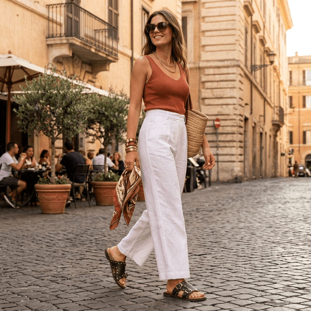 Sandalo ciabattina in pelle marrone con borchie - TreemmeCreazioni