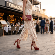 Sandalo con platform in naplak rosso - TreemmeCreazioni