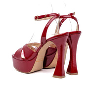 Sandalo con platform in naplak rosso - TreemmeCreazioni
