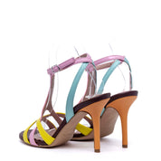 Sandalo con tacco multicolor. - TreemmeCreazioni