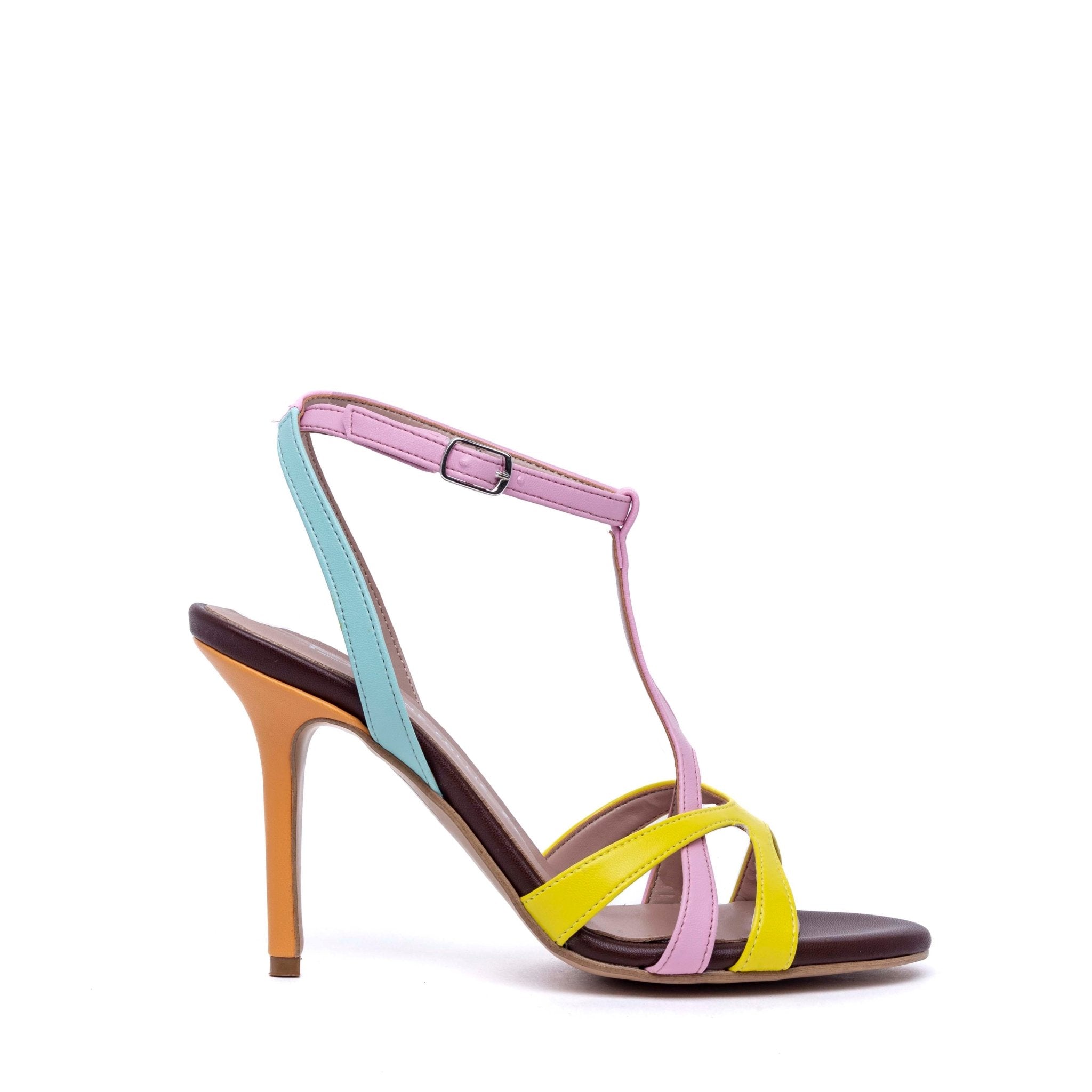 Sandalo con tacco multicolor. - TreemmeCreazioni