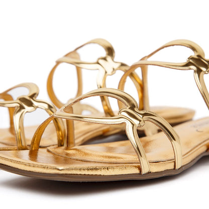 Sandalo in laminato oro, - TreemmeCreazioni