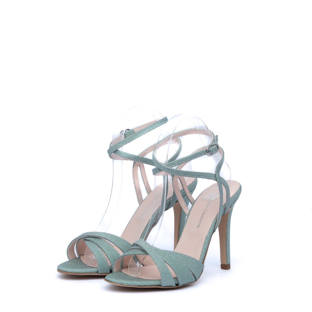 Sandalo in microglitter menta - TreemmeCreazioni