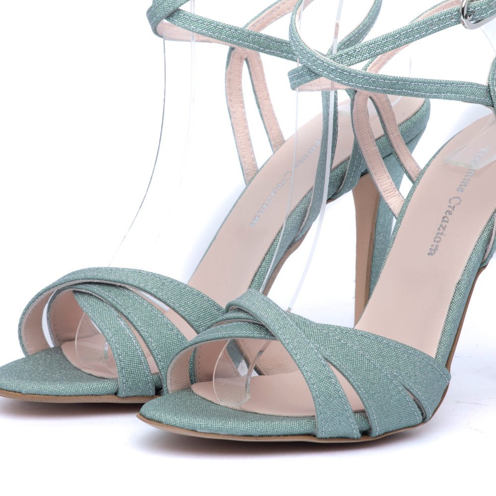 Sandalo in microglitter menta - TreemmeCreazioni