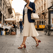 Sandalo in naplak rosso con fiocco bianco - TreemmeCreazioni
