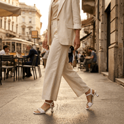 Sandalo in nappa con accessorio. - TreemmeCreazioni