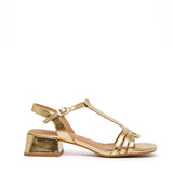 Sandalo in nappa oro.