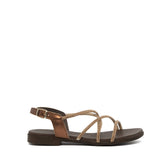 Sandalo in pelle laminata bronzo con torciglioni