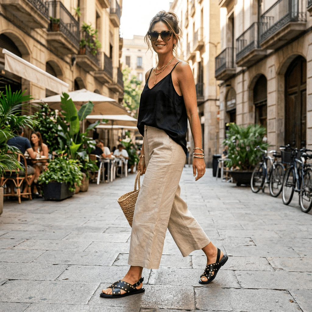 Sandalo in pelle nero con borchie - TreemmeCreazioni