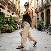 Sandalo in pelle nero con borchie - TreemmeCreazioni