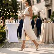 Sandalo in vernice nude con tacco stiletto. - TreemmeCreazioni