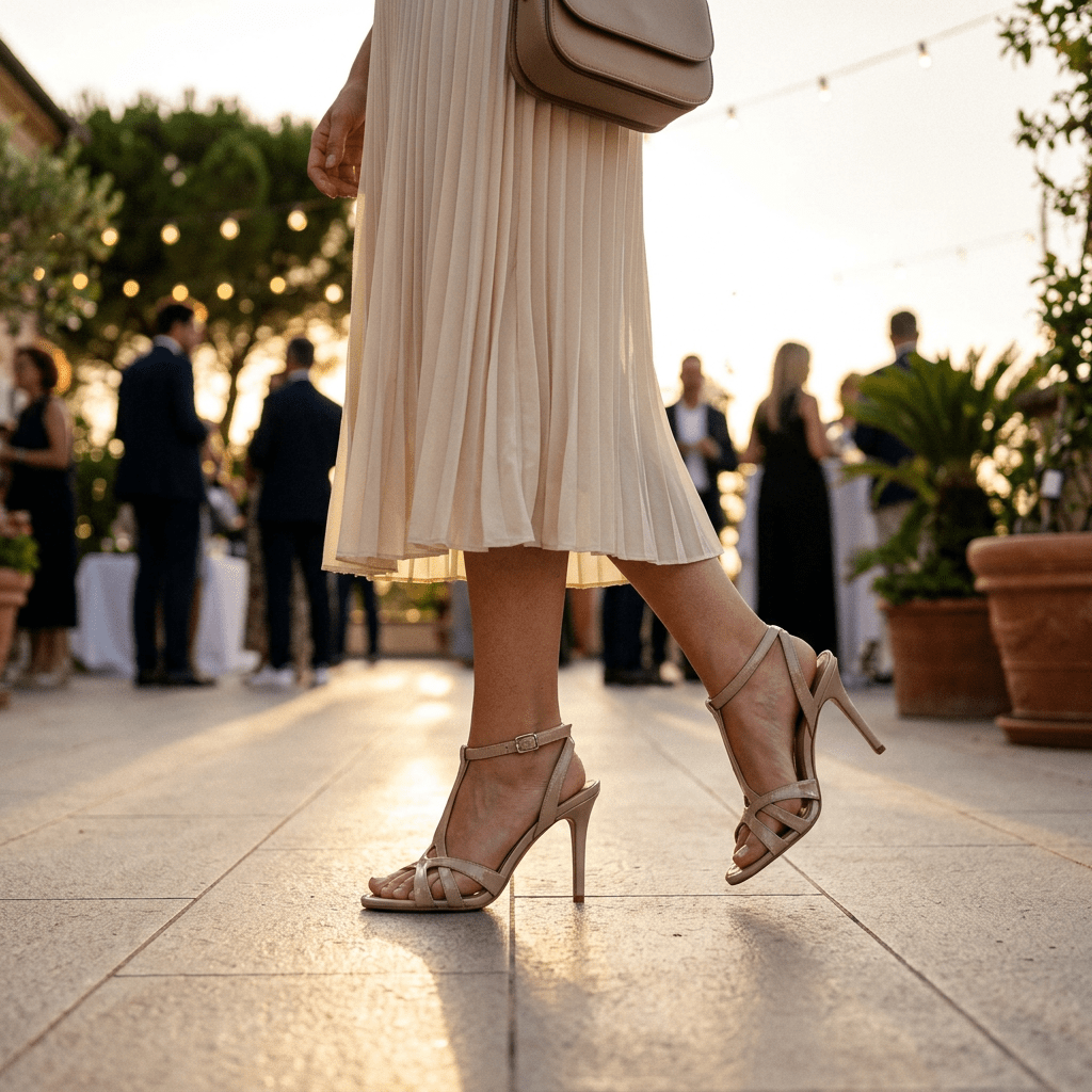 Sandalo in vernice nude con tacco stiletto. - TreemmeCreazioni