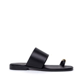 Sandalo infradito in pelle nera.