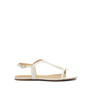 Sandalo minimal in pelle laminata bianco - TreemmeCreazioni