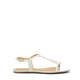 Sandalo minimal in pelle laminata bianco