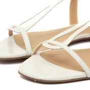 Sandalo minimal in pelle laminata bianco - TreemmeCreazioni