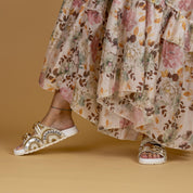 Sandalo slide in paillettes bianco - TreemmeCreazioni