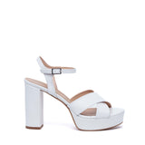 Sandalo Sposa bianco con plateau.