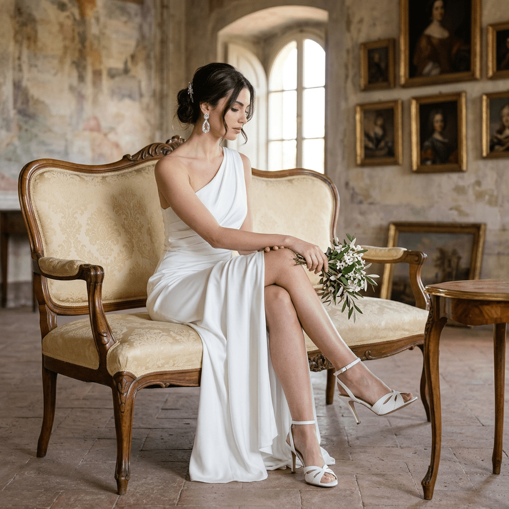 Sandalo Sposa in liz bianco a farfalla. - TreemmeCreazioni