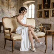Sandalo Sposa in liz bianco a farfalla. - TreemmeCreazioni