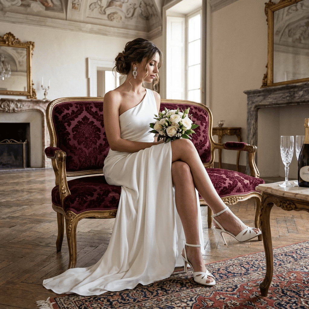 Sandalo Sposa in liz bianco a farfalla. - TreemmeCreazioni