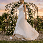 Sandalo Sposa in liz bianco con fiocco. - TreemmeCreazioni