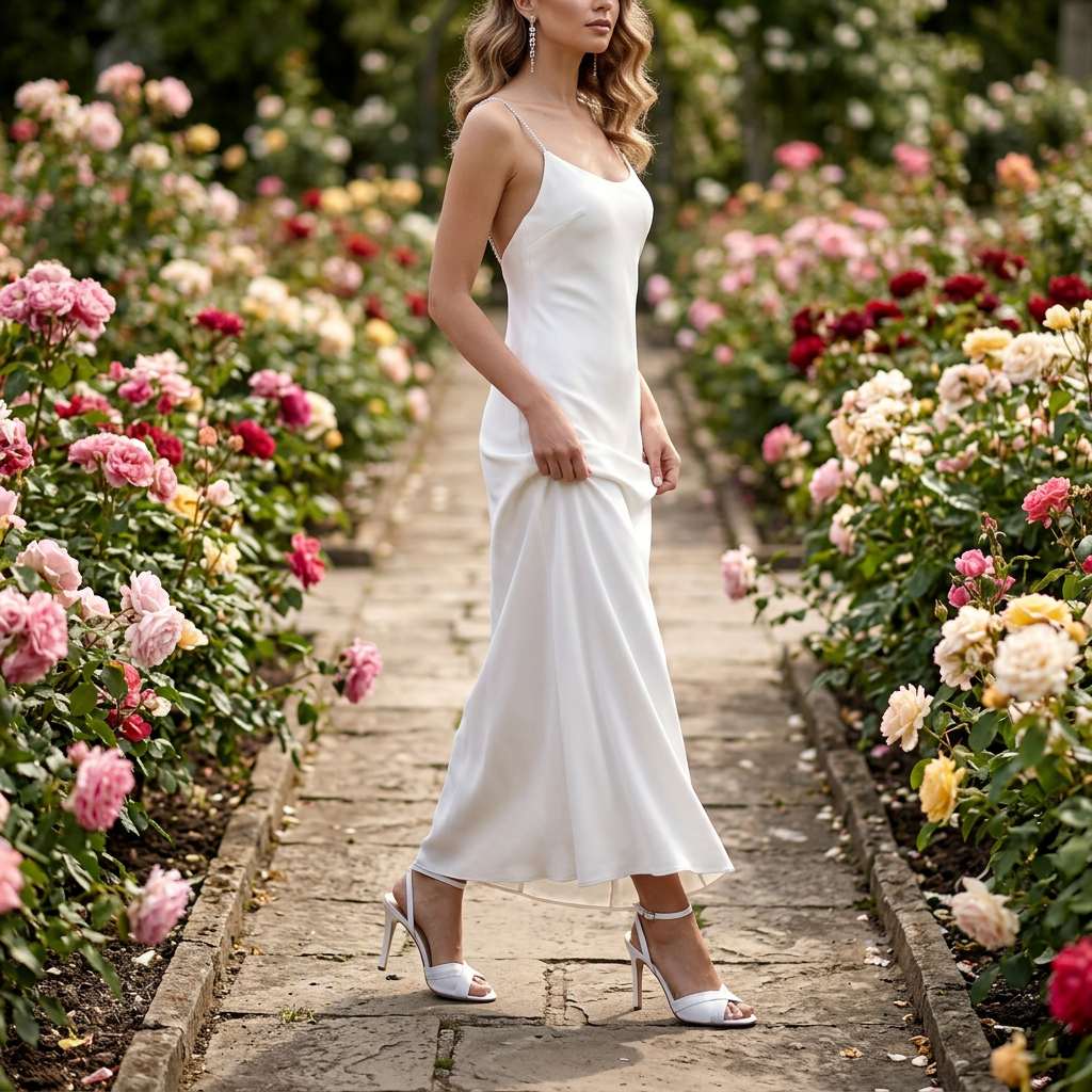 Sandalo Sposa in pelle bianca e mini glitter. - TreemmeCreazioni