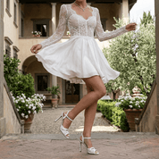 Sandalo Sposa in pizzo bianco. - TreemmeCreazioni