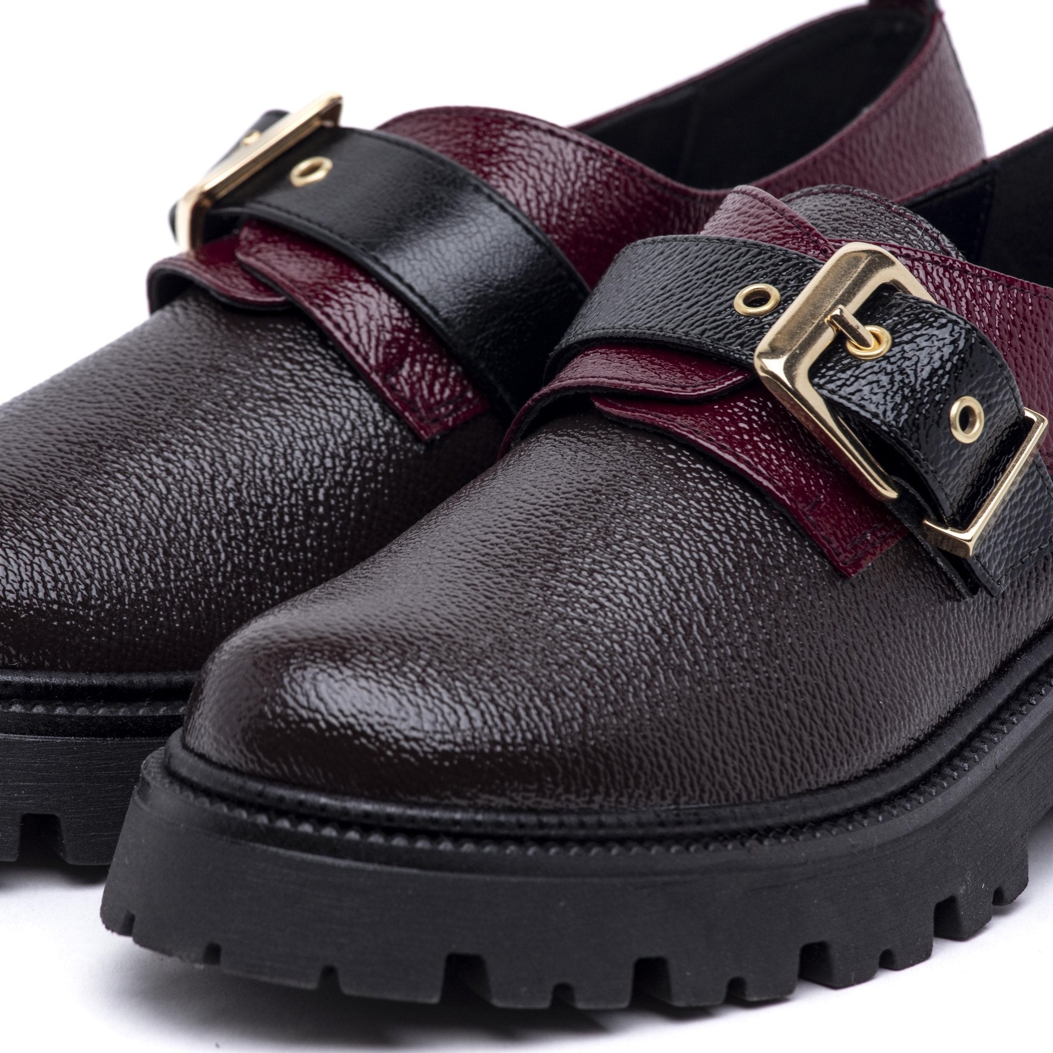 Scarpa combat in naplak con fibbia. - TreemmeCreazioni