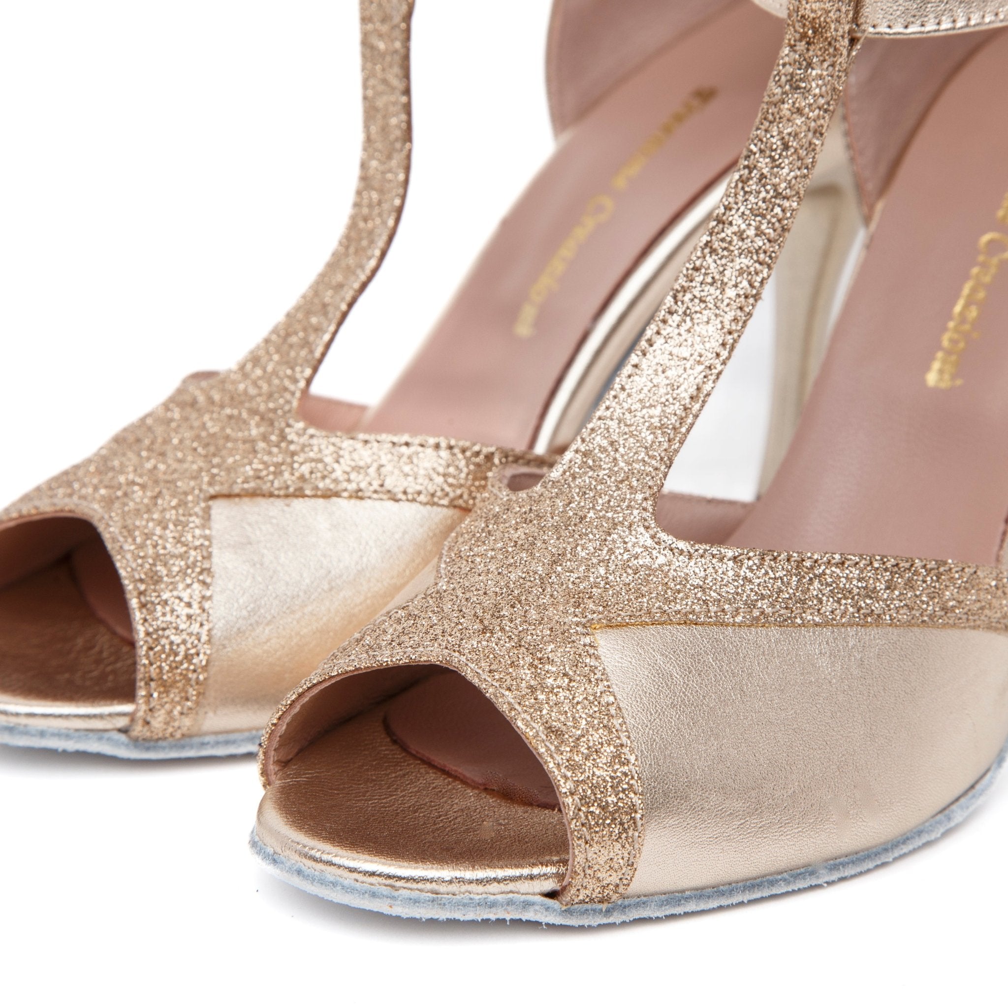 Scarpa da Ballo in laminato platino