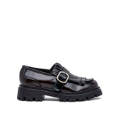 Scarpa Oxford in spazzolato bicolore con frangia.
